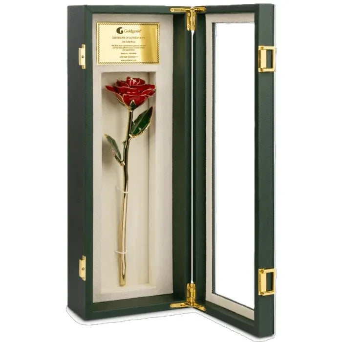 24k Gold Red Rose – in Luxury window pane gift case - Taishina